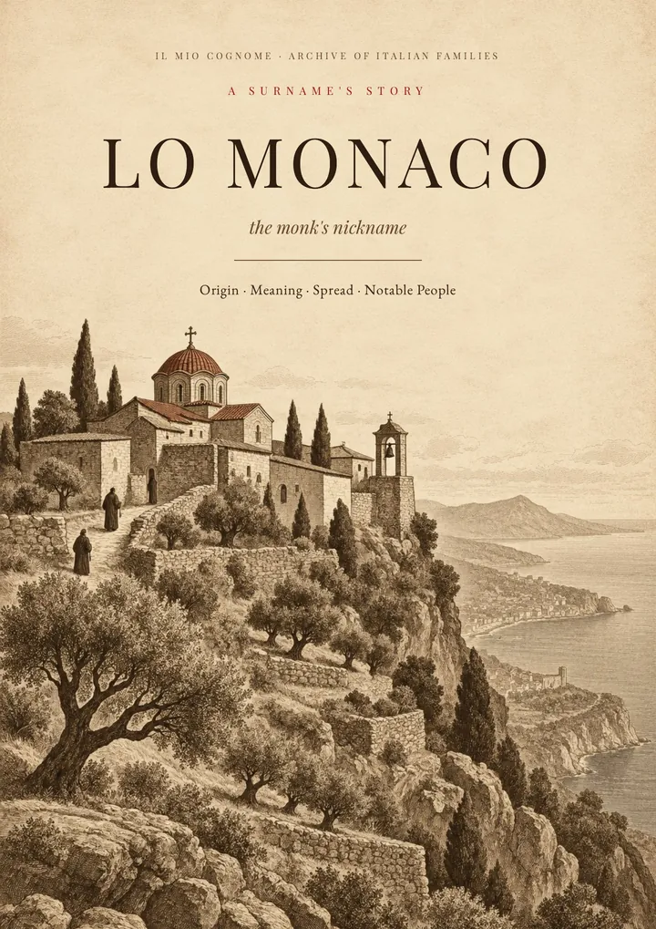 Cover of the PDF on the Lo Monaco surname
