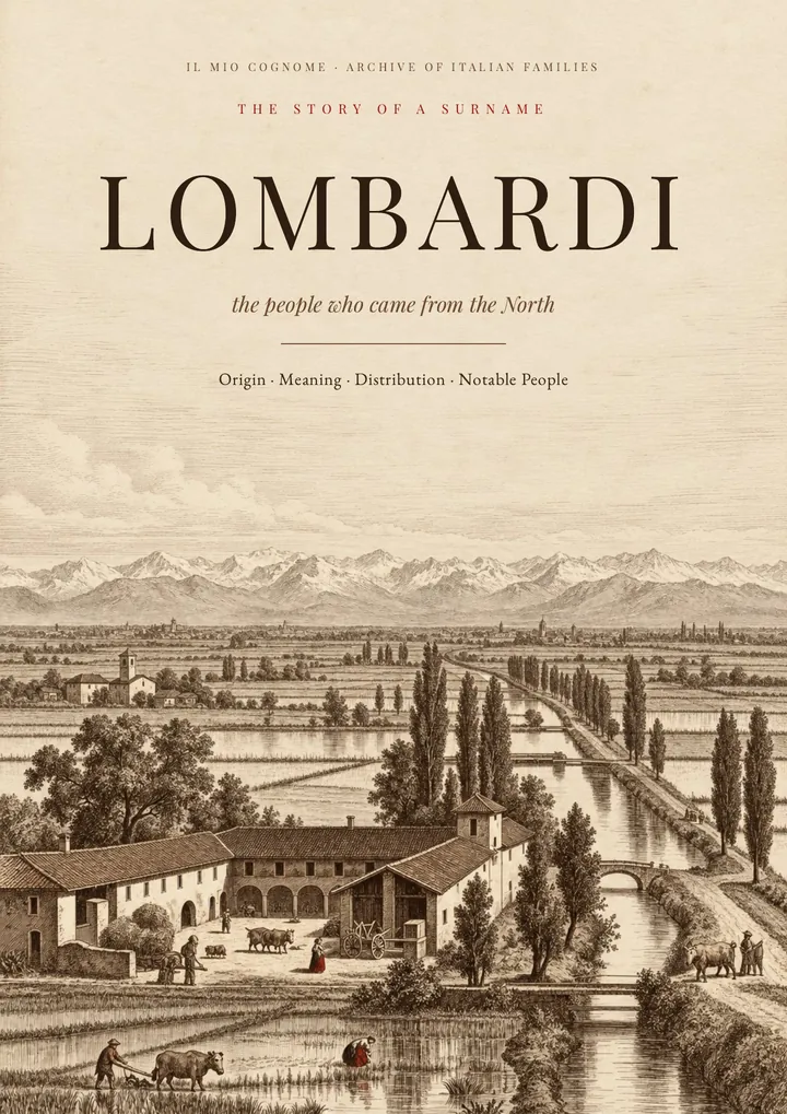 Cover of the PDF on the Lombardi surname