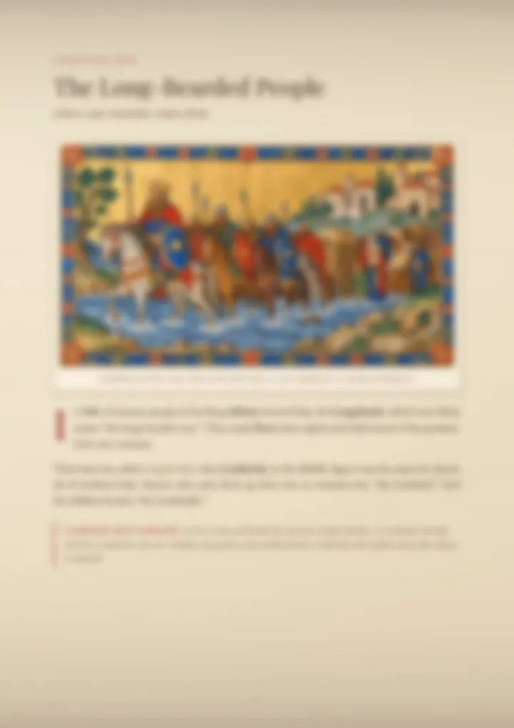 A blurred page from the PDF on the Lombardi surname