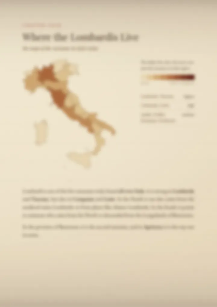 A blurred page from the PDF on the Lombardi surname