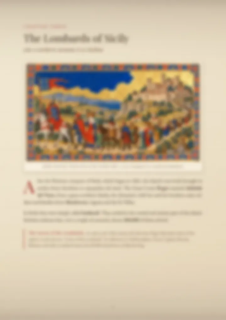 A blurred page from the PDF on the Lombardo surname