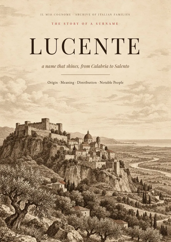 Cover of the PDF on the Lucente surname
