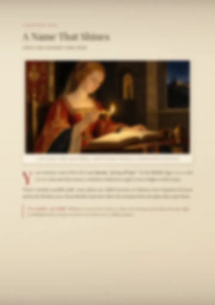 A blurred page from the PDF on the Lucente surname