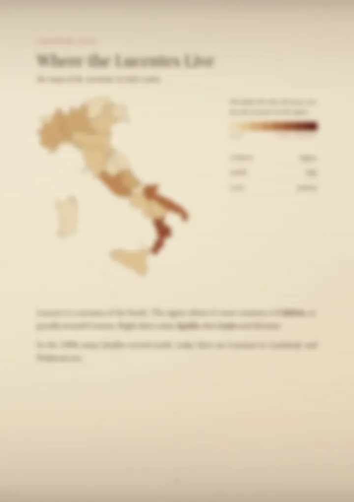 A blurred page from the PDF on the Lucente surname
