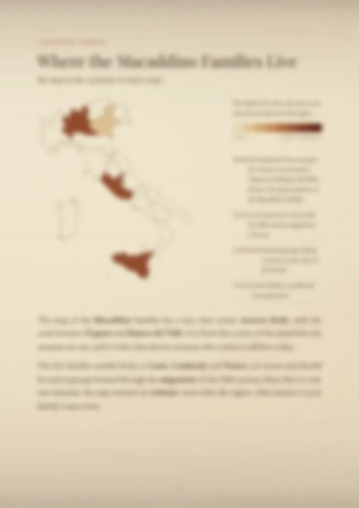 A blurred page from the PDF on the Macaddino surname