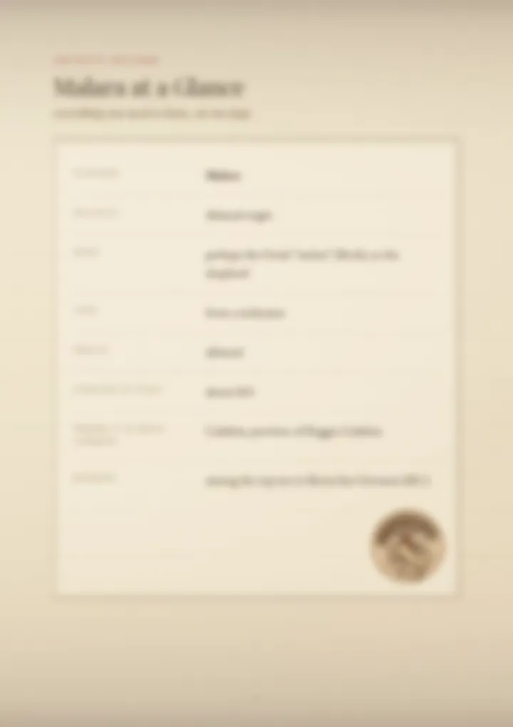 A blurred page from the PDF on the Malara surname