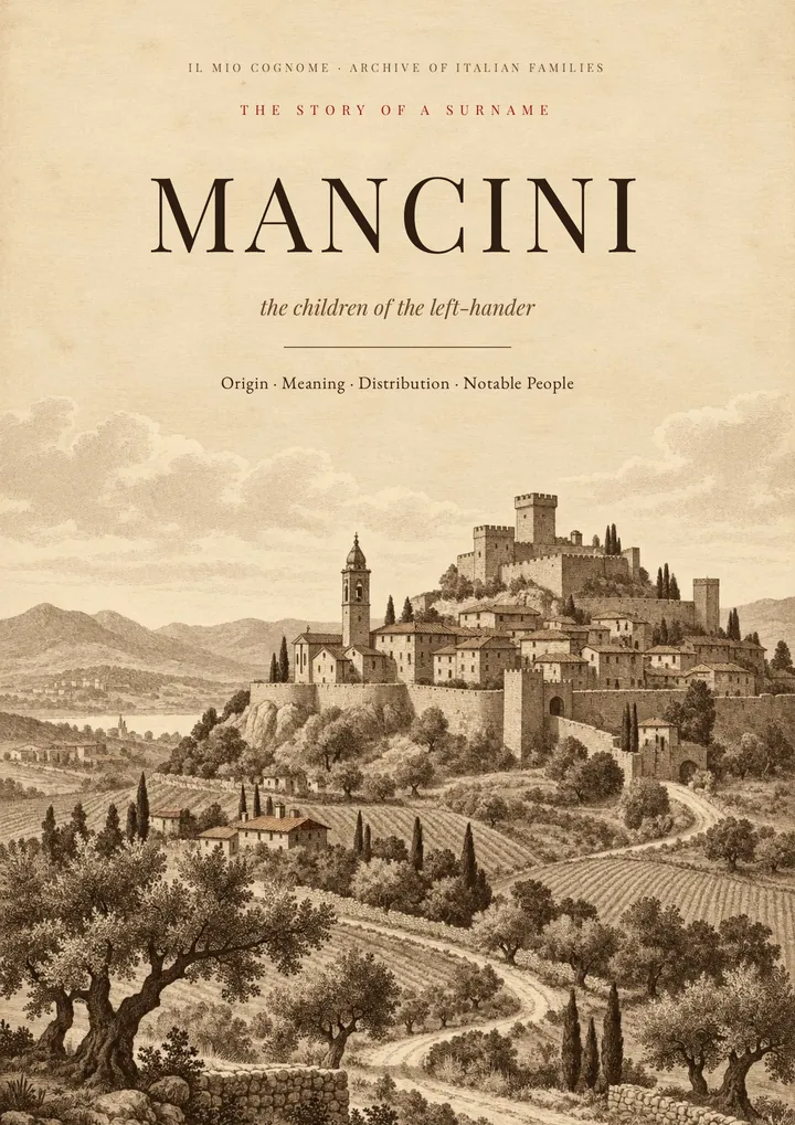 Cover of the PDF on the Mancini surname