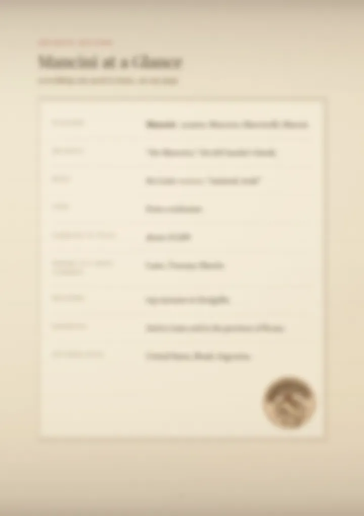 A blurred page from the PDF on the Mancini surname