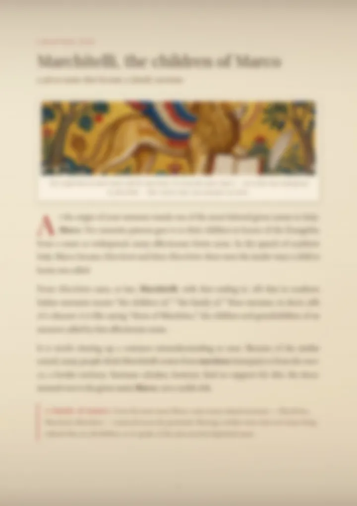 A blurred page from the PDF on the Marchitelli surname