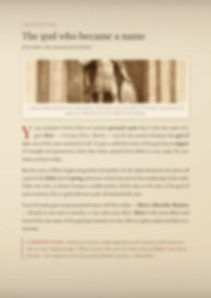 A blurred page from the PDF on the Marte surname