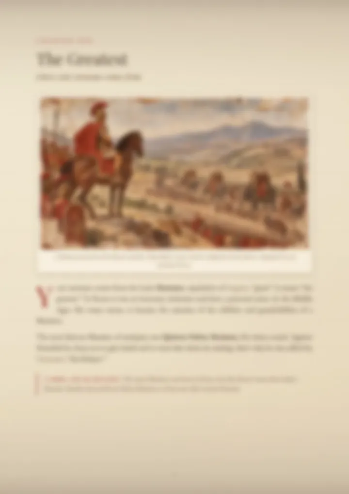 A blurred page from the PDF on the Massimo surname