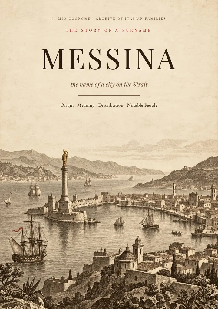 Cover of the PDF on the Messina surname