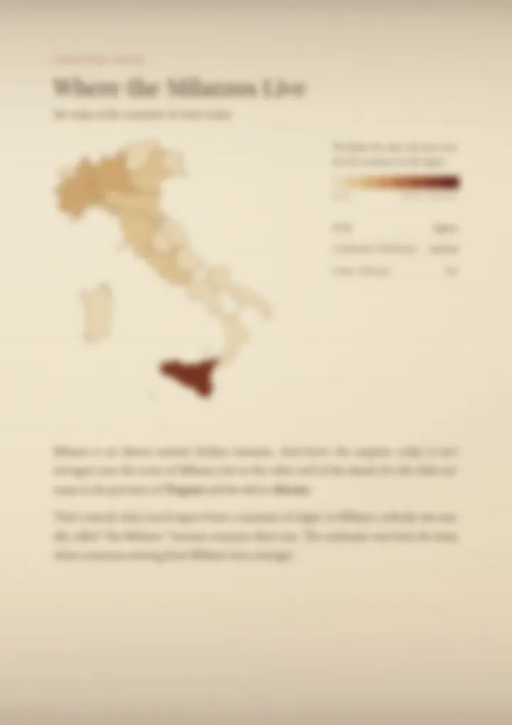 A blurred page from the PDF on the Milazzo surname