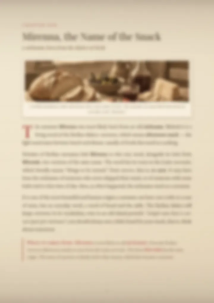 A blurred page from the PDF on the Mirenna surname
