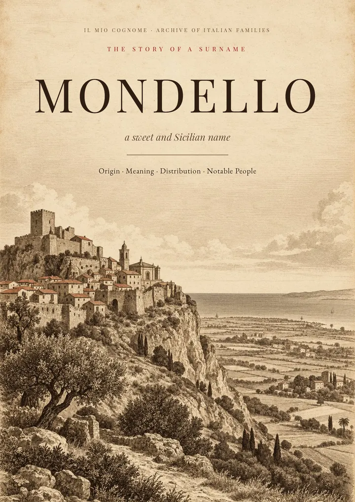 Cover of the PDF on the Mondello surname