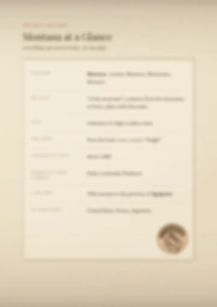 A blurred page from the PDF on the Montana surname