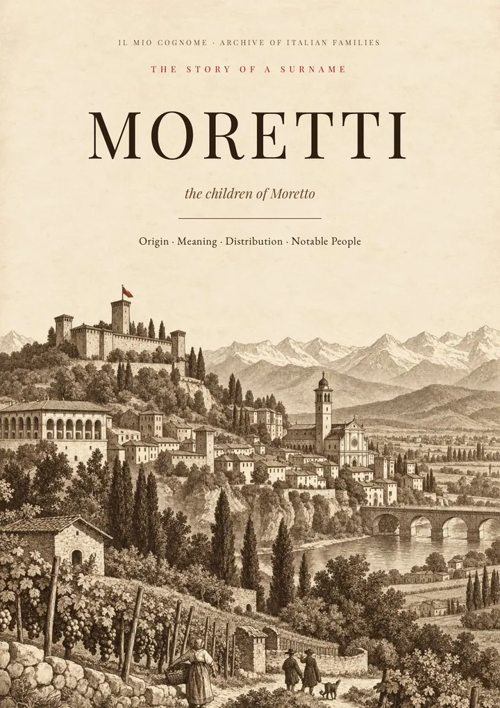 Cover of the PDF on the Moretti surname