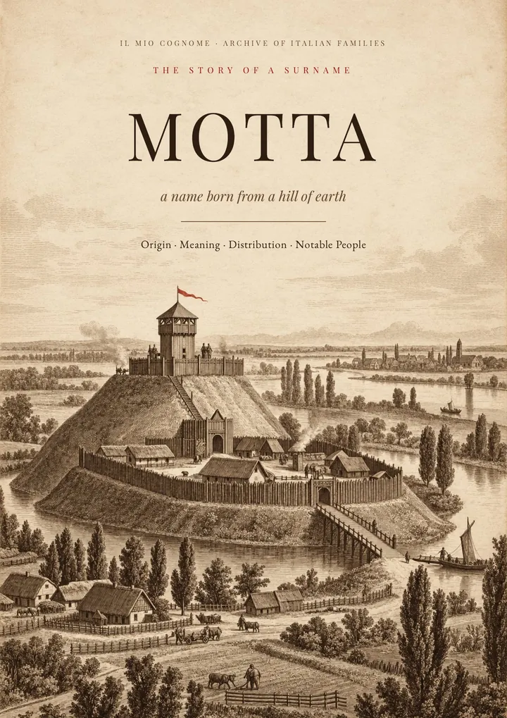 Cover of the PDF on the Motta surname