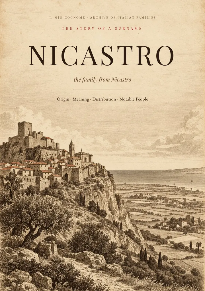 Cover of the PDF on the Nicastro surname