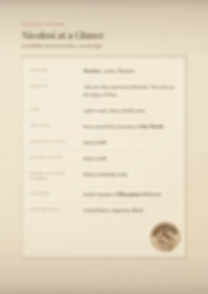 A blurred page from the PDF on the Nicolosi surname