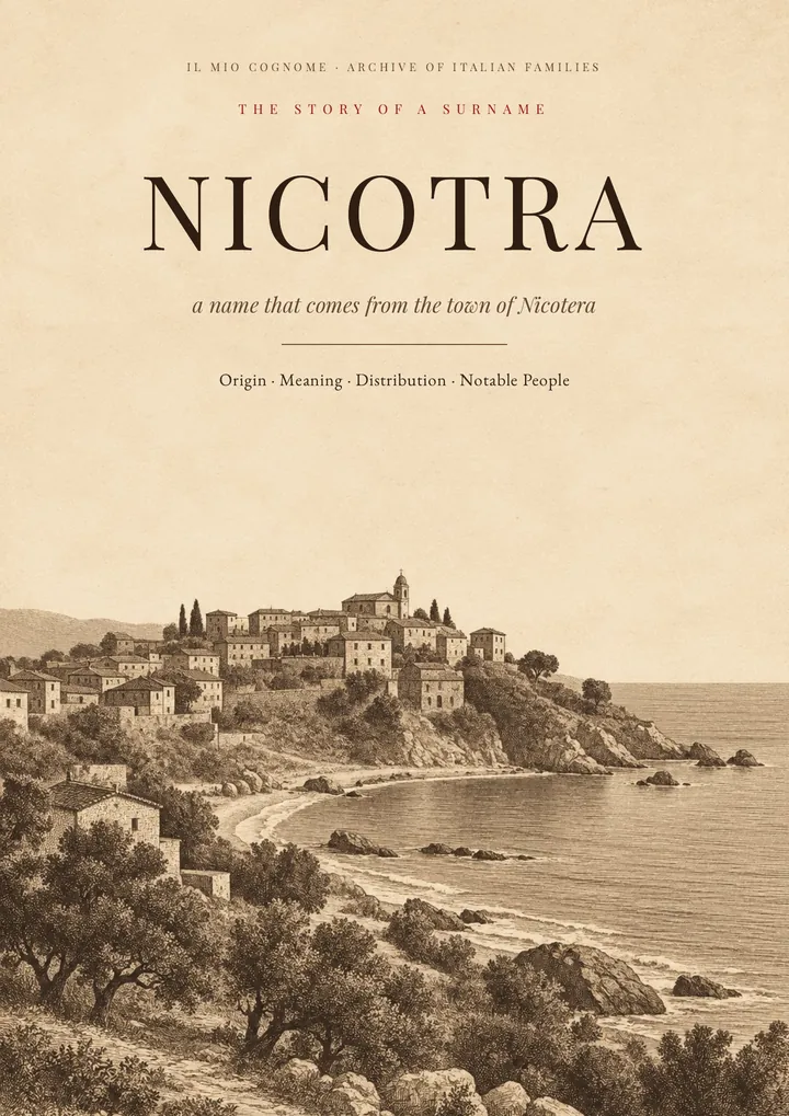 Cover of the PDF on the Nicotra surname