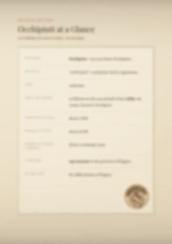 A blurred page from the PDF on the Occhipinti surname