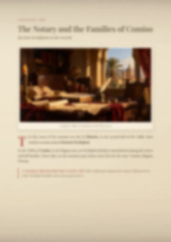 A blurred page from the PDF on the Occhipinti surname