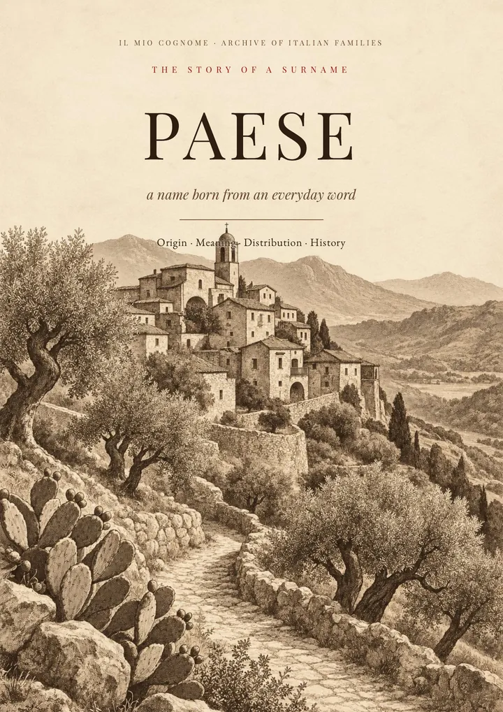 Cover of the PDF on the Paese surname