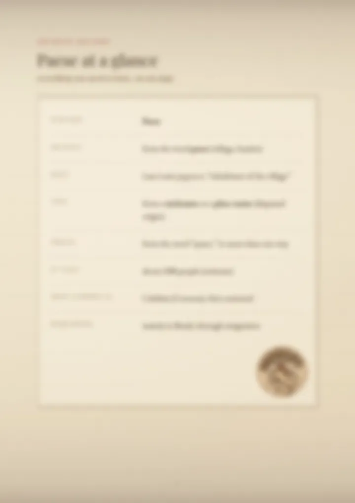 A blurred page from the PDF on the Paese surname