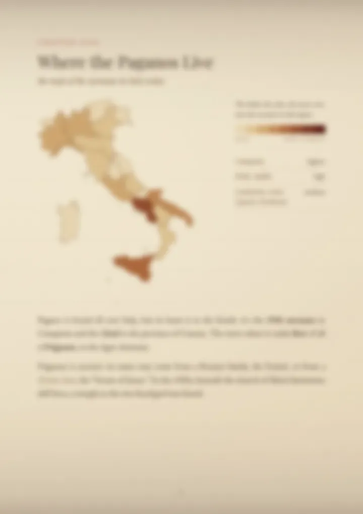 A blurred page from the PDF on the Pagano surname