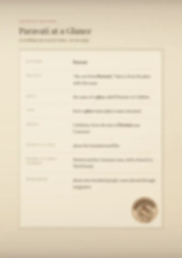 A blurred page from the PDF on the Paravati surname