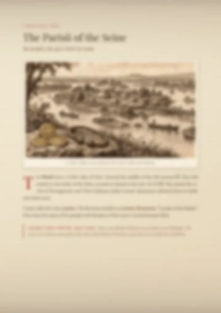 A blurred page from the PDF on the Parisi surname