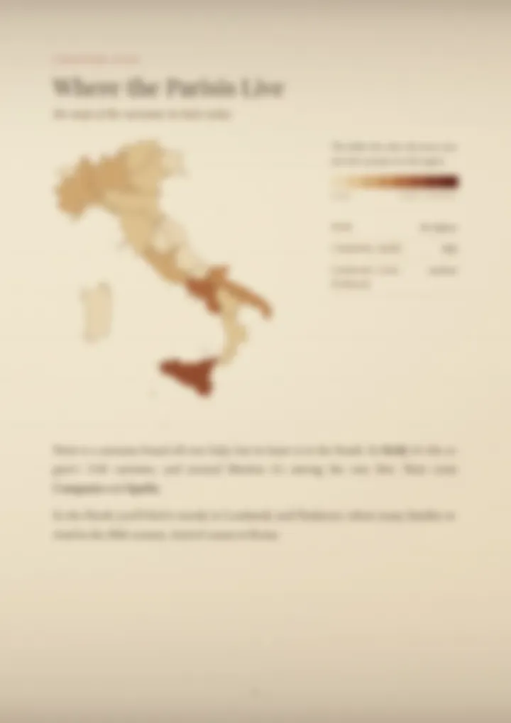 A blurred page from the PDF on the Parisi surname