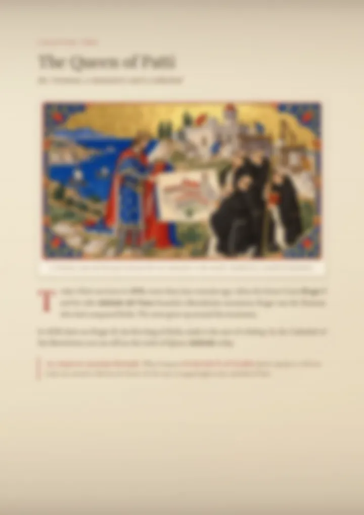 A blurred page from the PDF on the Patti surname