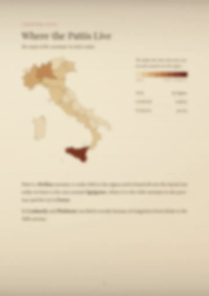 A blurred page from the PDF on the Patti surname