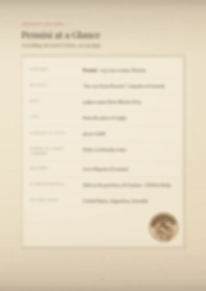 A blurred page from the PDF on the Pennisi surname