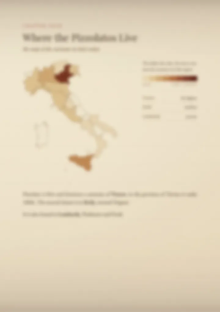 A blurred page from the PDF on the Pizzolato surname