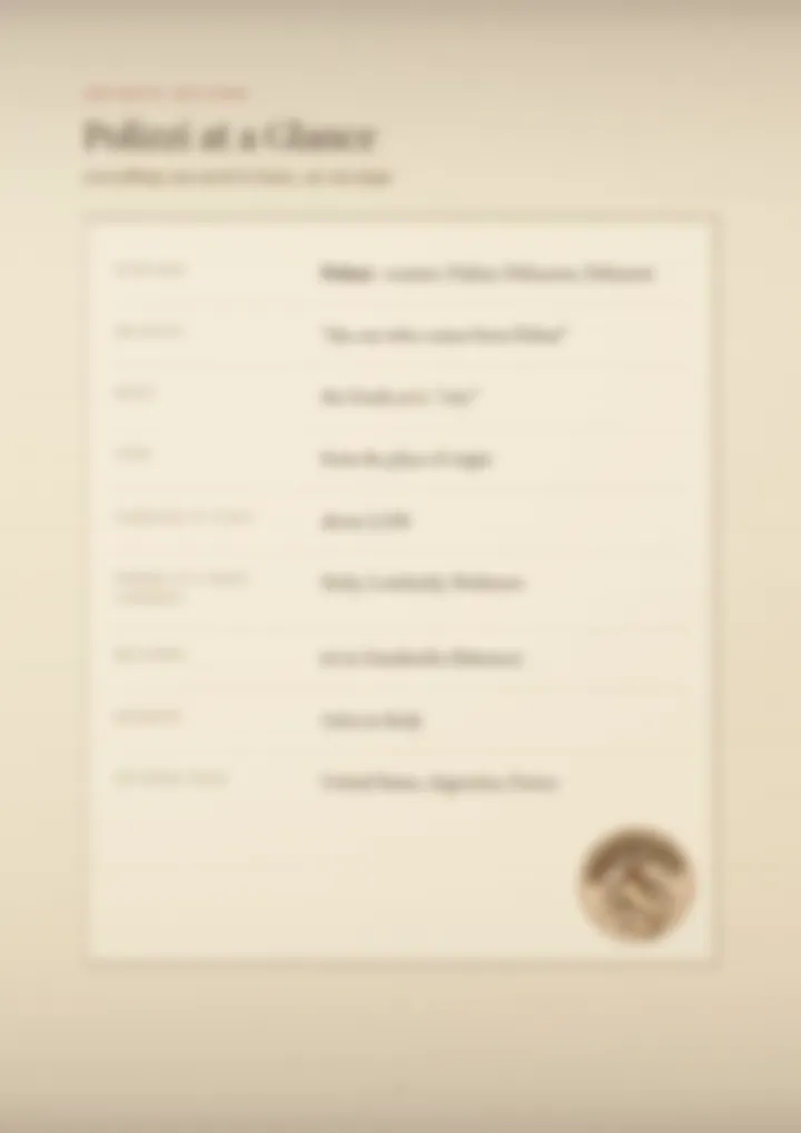 A blurred page from the PDF on the Polizzi surname