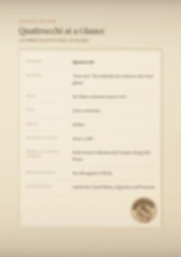 A blurred page from the PDF on the Quattrocchi surname