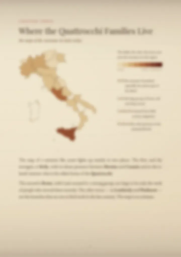 A blurred page from the PDF on the Quattrocchi surname