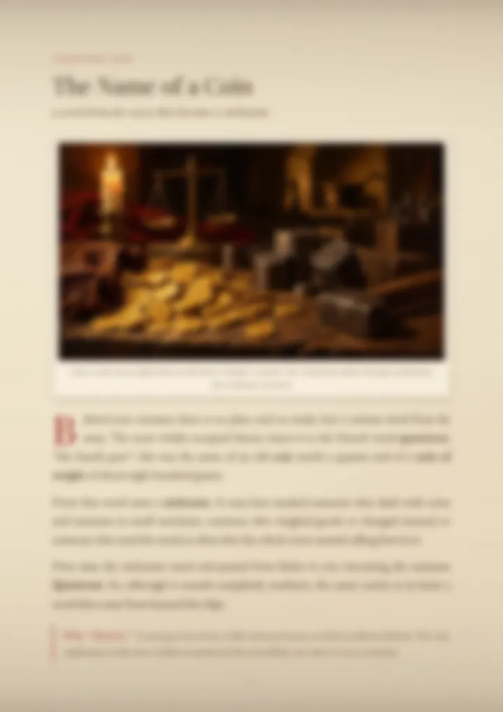 A blurred page from the PDF on the Quattrone surname