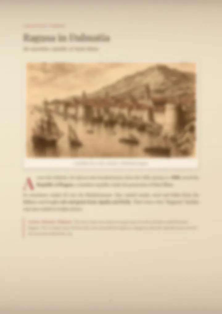 A blurred page from the PDF on the Ragusa surname