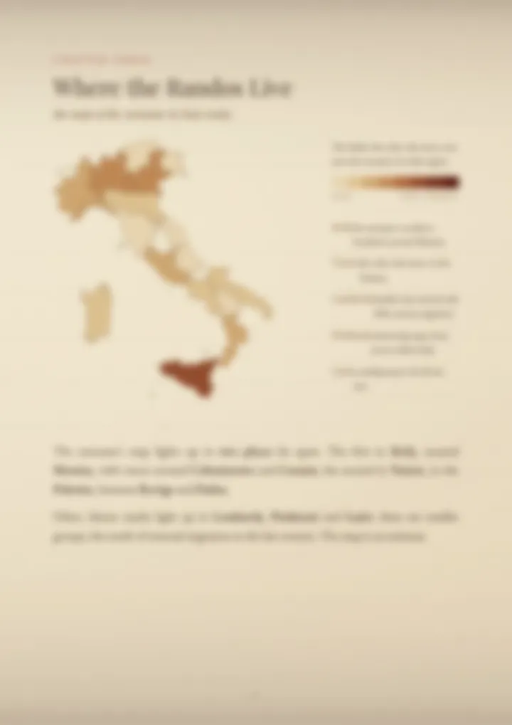 A blurred page from the PDF on the Rando surname