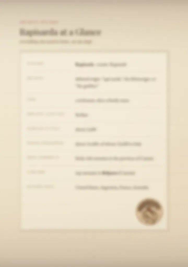 A blurred page from the PDF on the Rapisarda surname