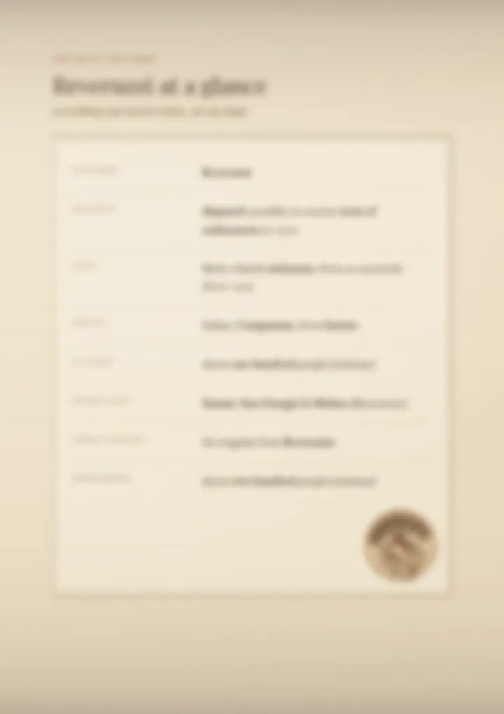 A blurred page from the PDF on the Reveruzzi surname