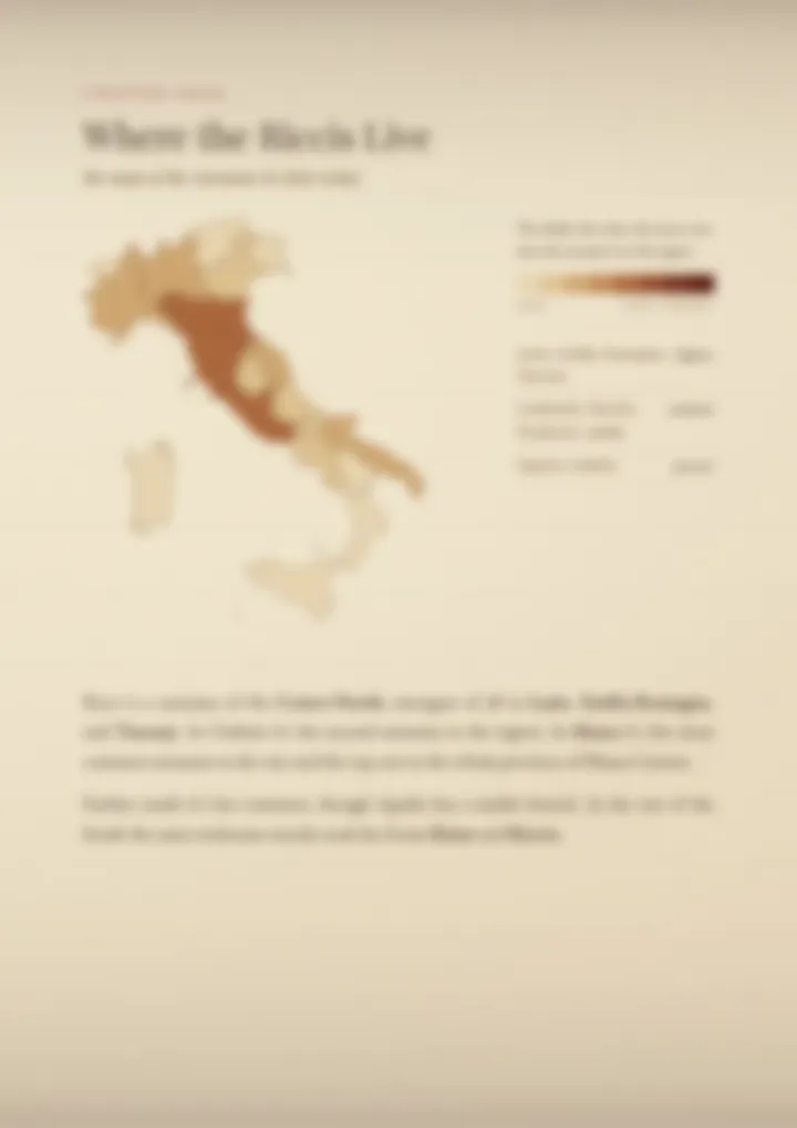 A blurred page from the PDF on the Ricci surname