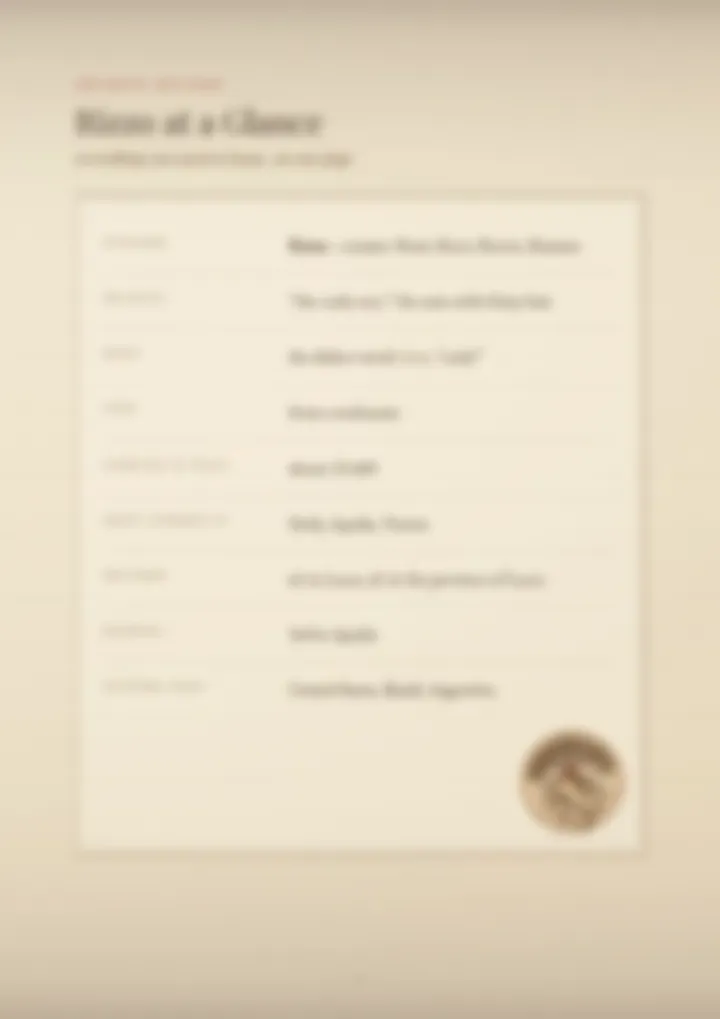 A blurred page from the PDF on the Rizzo surname