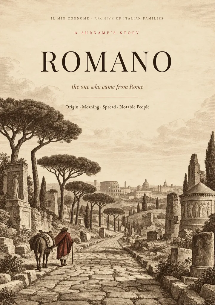 Cover of the PDF on the Romano surname