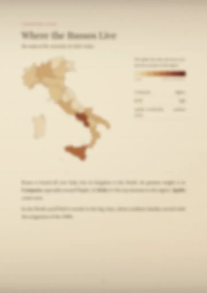 A blurred page from the PDF on the Russo surname