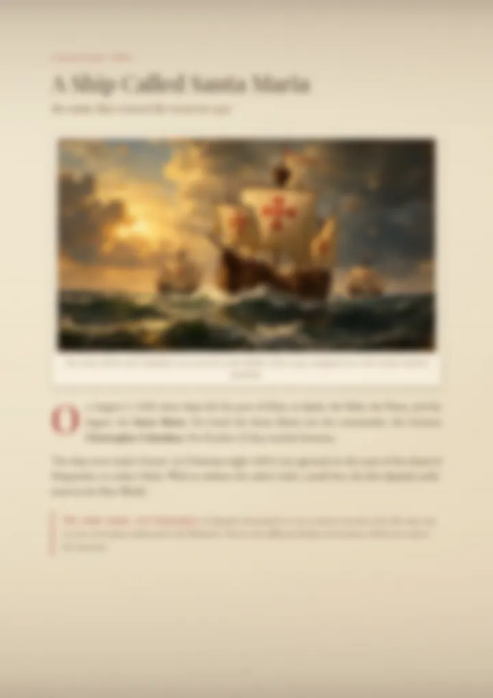 A blurred page from the PDF on the Santamaria surname